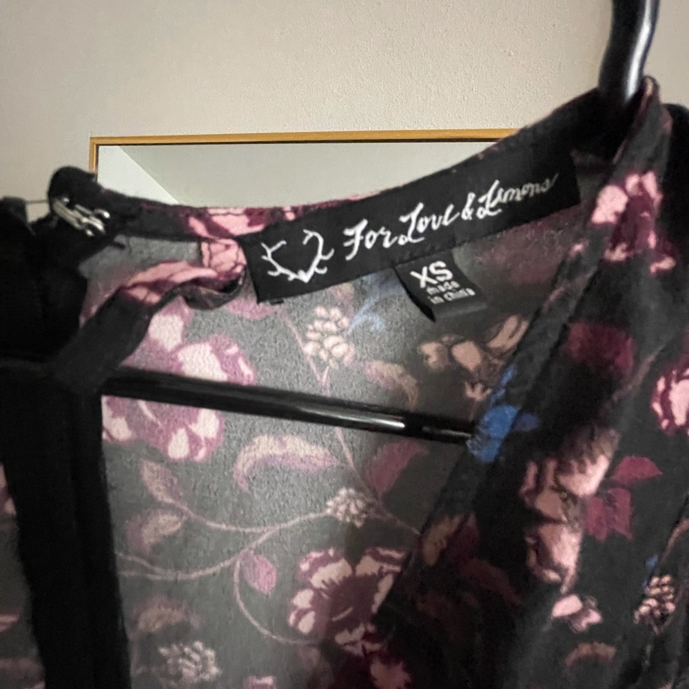 For love & lemons black floral print midi - Picture 2 of 7